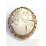 Large antique 9ct gold framed cameo brooch measures approx 65mm by 54mm weight 23g