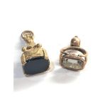 2 9ct gold stone set fobs 6.8g