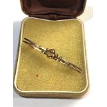 Antique 9ct gold citroen and seed pearl brooch