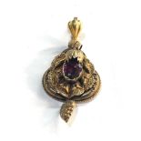 Antique gem stone set pendant measures approx 32mm drop not hallmarked but xrt tested as 18ct