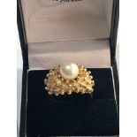 14ct gold and pearl ring