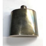 Vintage silver hip flask engraved on front weight 160g