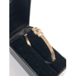 Vintage 9ct gold gem set bangle weight 6g