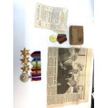 Selection of WW2 medals boxed with paper work
