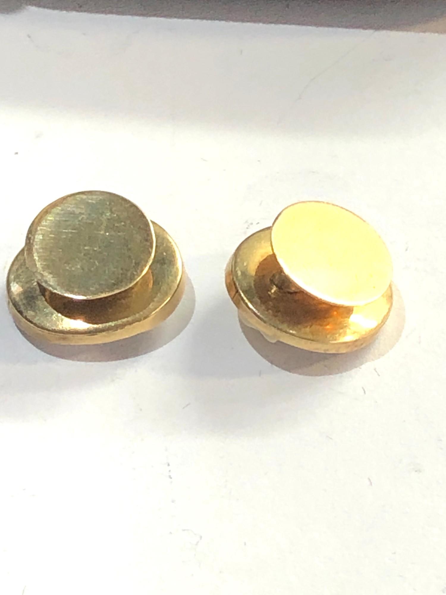 9ct gold cameo button collar studs - Image 3 of 3