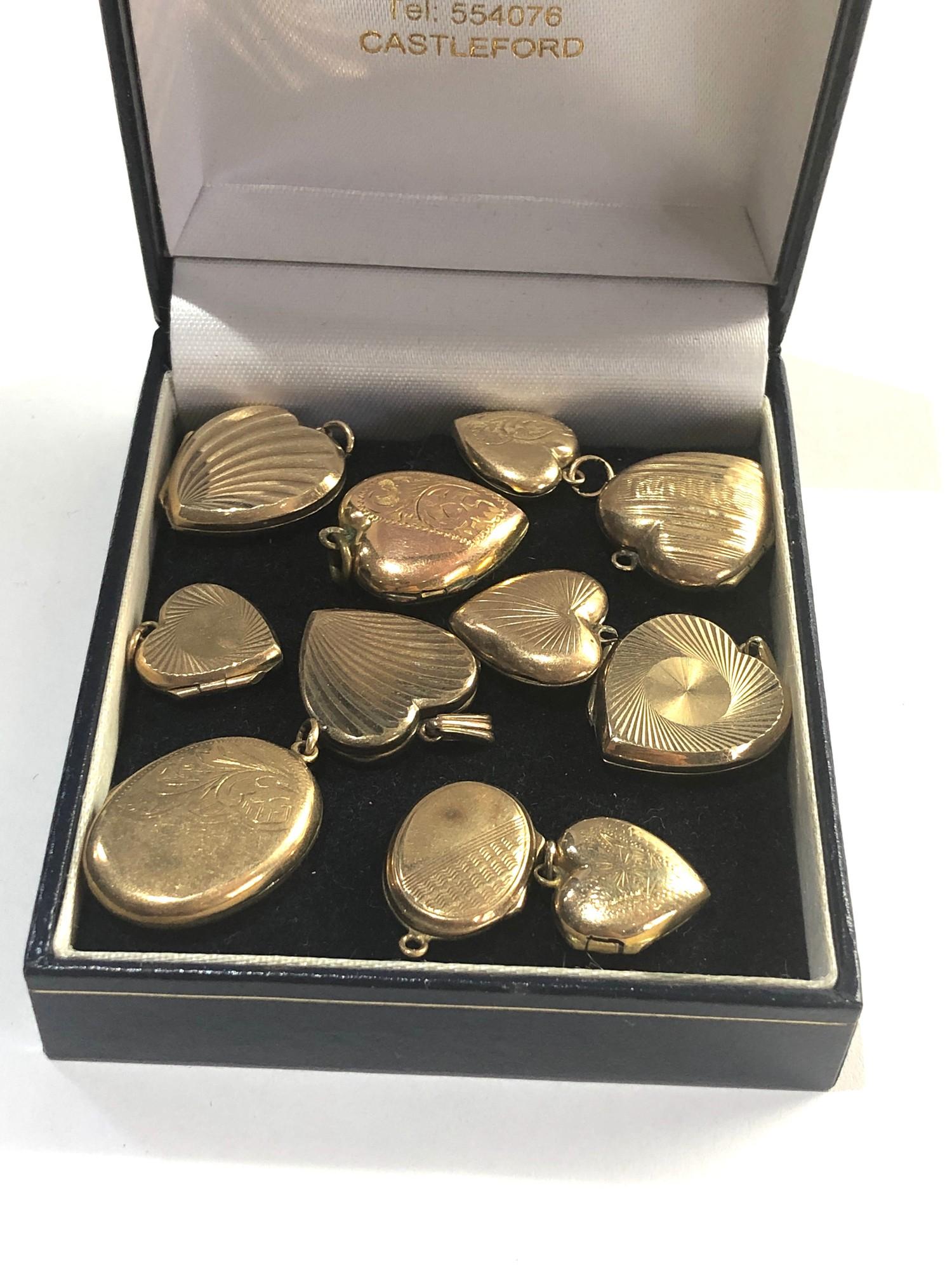11 vintage gold back and front lockets all hallmarked on back 9ct back and front please see images