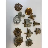 Selection of military cap badges etc