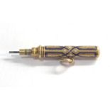 Antique 15ct gold and enamel pencil not hallmarked but xrt tested as 15ct gold weight 14.3g