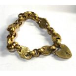 Antique fancy link gold bracelet hallmarked 9ct weight 20g