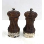 2 Vintage silver mounted pepper grinders London silver hallmarks please see images for details