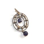 Antique 9ct gold amethyst pendant