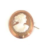 Vintage 9ct gold cameo brooch measures approx 4cm by 3.5cm weight 7.53g