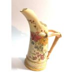 Royal Worcester blush Ivory tusk jug 1116 floral design good condition