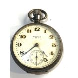 Antique silver top wind open face Waltham pocket watch in working order but no warranty given