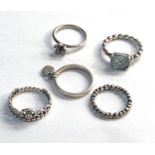 5 silver pandora rings