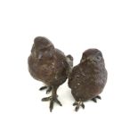 Pair antique originally gold painted bronze chicks Geschultz 501