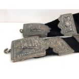 Large heavy asian silver belt not hallmarked but acid tested as silver large silver panels on