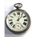 Antique silver fusee pocket watch in working order but no warranty given