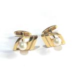 Mikimoto 14ct gold cufflinks