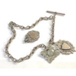 Antique silver albert chain and fobs weight 53g