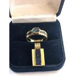 14ct gold Sapphire ring and pendant total weight 8.1g