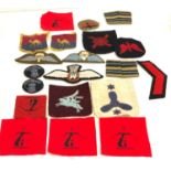 Collection of military cloth badges