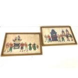 Pair fine antique Chinese paintings on silk pictures, each measure approximately 12 inches by 7.5