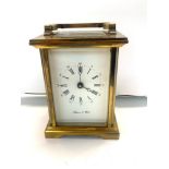 Vintage Mappin & Webb brass carriage clock balance tries to spin but stops in need of clean or