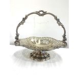 Antique silver pierced sing handle fruit bowl measures approx 26cm dia weight hieght 9cm weight 400g