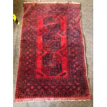 Antique rug measures approx 65" by 40"