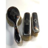 Antique silver and tortoiseshell brush set