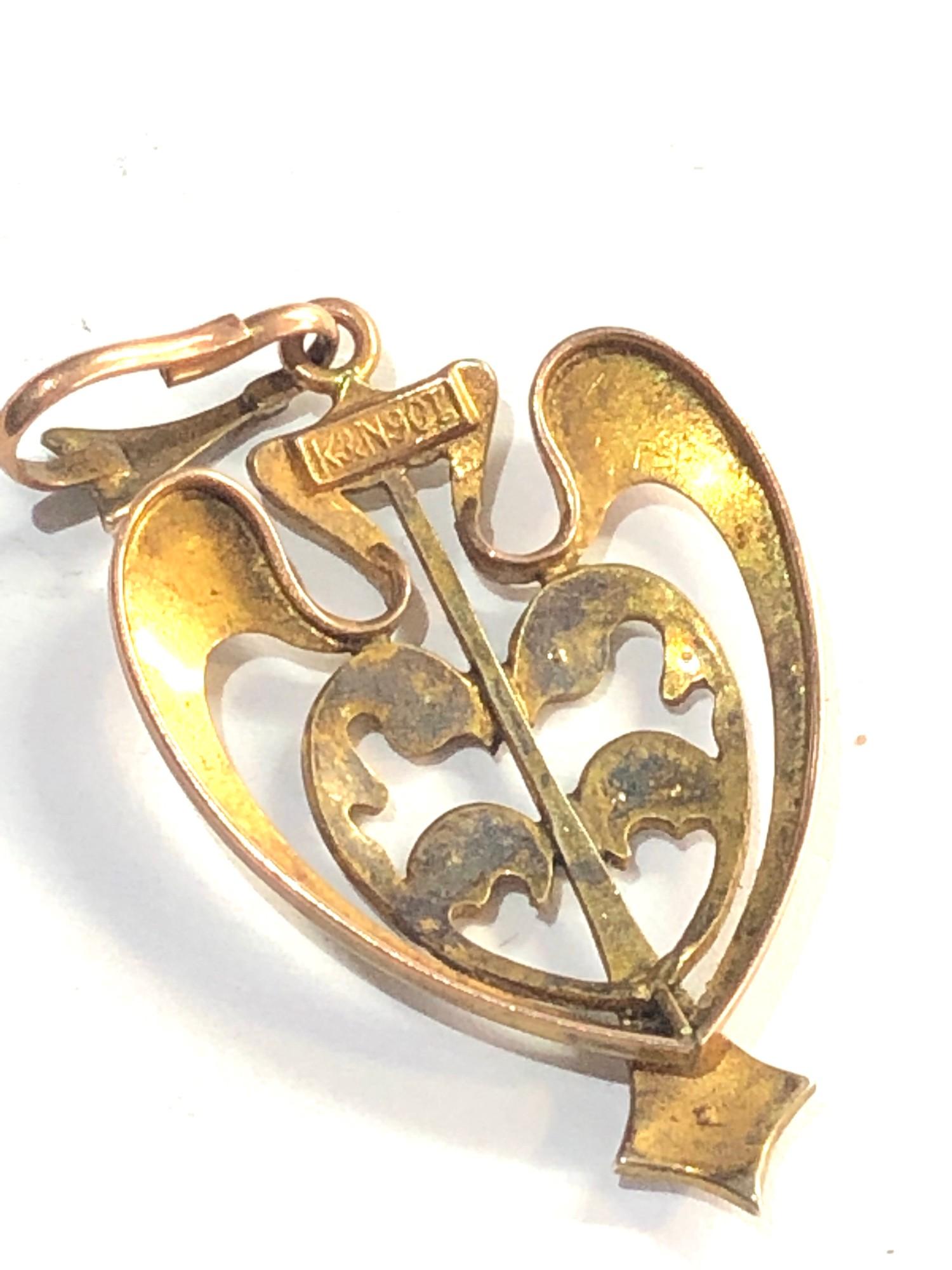 9ct Art Nouveau seed pearl pendant - Image 2 of 2