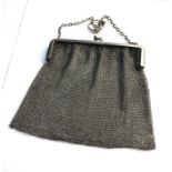 Antique silver chain mail purse weight 120g