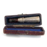 Antique silver and amber cheroot holder with silver cigar cutter please ee images for details