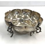 Ornate silver bowl by goldsmiths and silversmiths London measures approx 11.5cm dia weight 116g