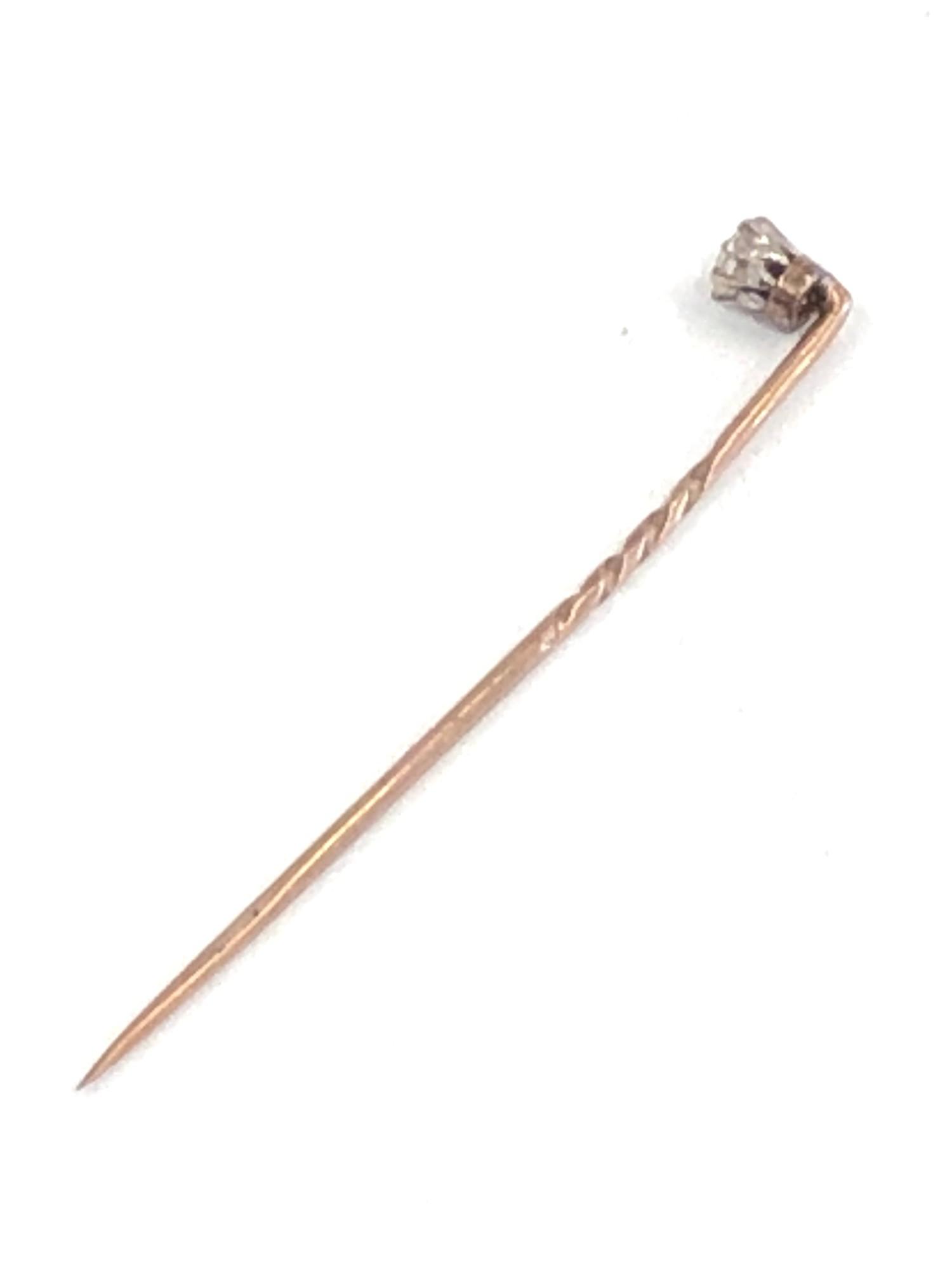 Antique Diamond stick pin diamond measures approx 4mm dia