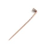 Antique Diamond stick pin diamond measures approx 4mm dia