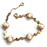 Vintage 9ct gold cameo bracelet 7g