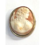 Large antique 9ct gold framed cameo brooch measures approx 61mm by 51mm weight 25.3g xrt tested as