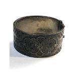 Victorian silver cuff bangle inside engraved