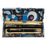 14ct gold nib fountain pen with pencil in conway stewart pen box please see images for details