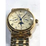 Stauer C27 Jewel moon phase calendar Mens automatic wristwatch working order but no warranty given