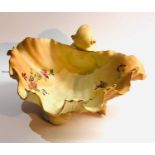 Large Royal Worcester blush ivory shell dish floral design measures approx 20cm wide in good
