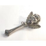 Silver cherub babies rattle