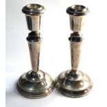 Pair of vintage silver candlesticks height 18cm