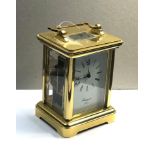 Vintage brass carriage clock Rapport London, good condition winds and ticks but no warranty given