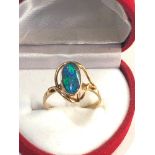 Vintage 9ct gold opal ring opal measures approx 12mm by 6mm weight 3.26g