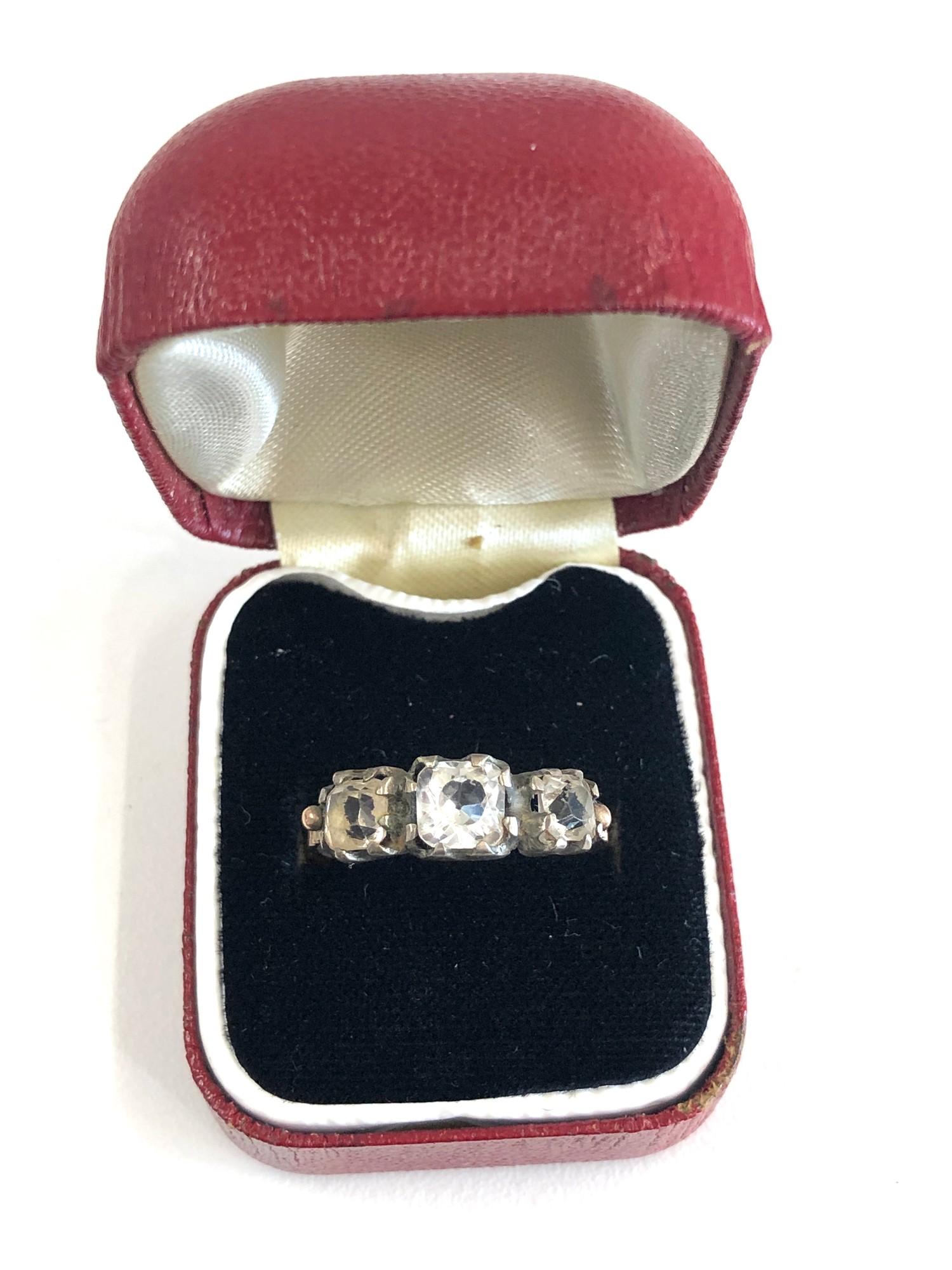 Early victorian or Georgian 9ct gold and silver paste ring