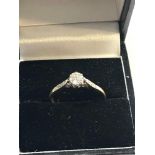 Antique 18ct & plat diamond ring diamond measures approx 4.5mm dia