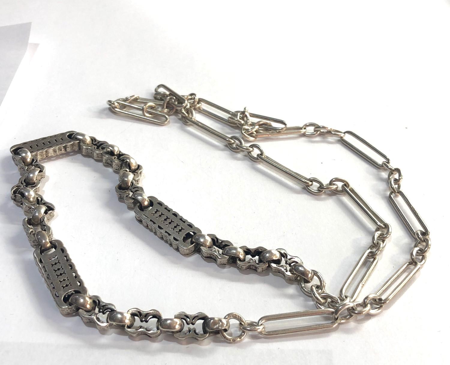 Antique silver watch chain necklace weight 56g - Image 2 of 2